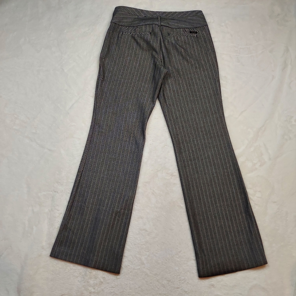Express Editor Black Gray Striped Mid Rise Trouser Dress Pants Size 2R - Picture 9 of 13